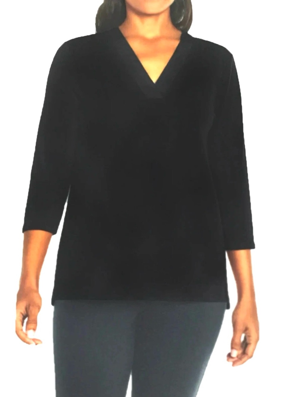 Banana Republic Women’s Pullover Black 3/4 Sleeve V-neck Top Size XL Casual